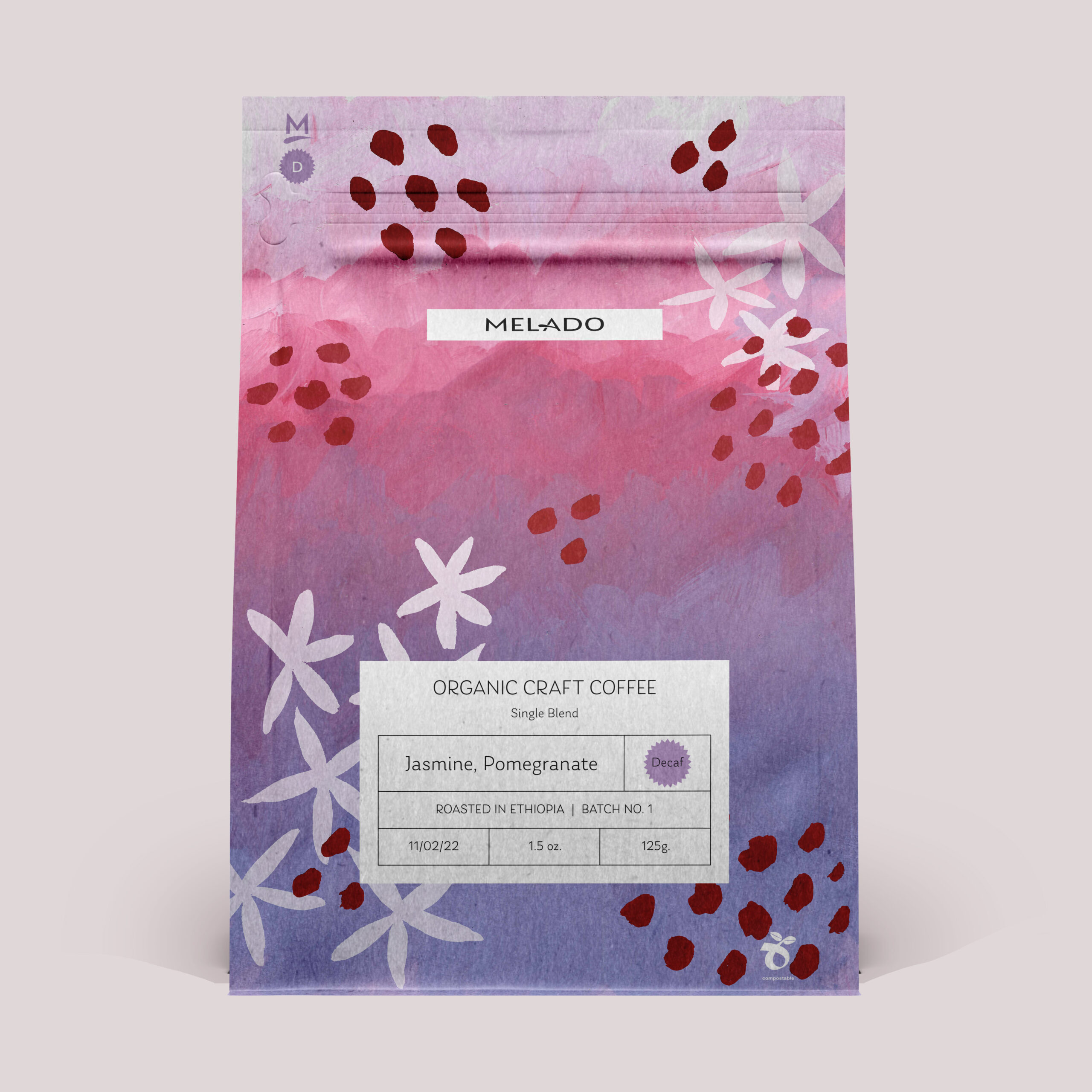 Melado Jasmine Pomegranate packaging front